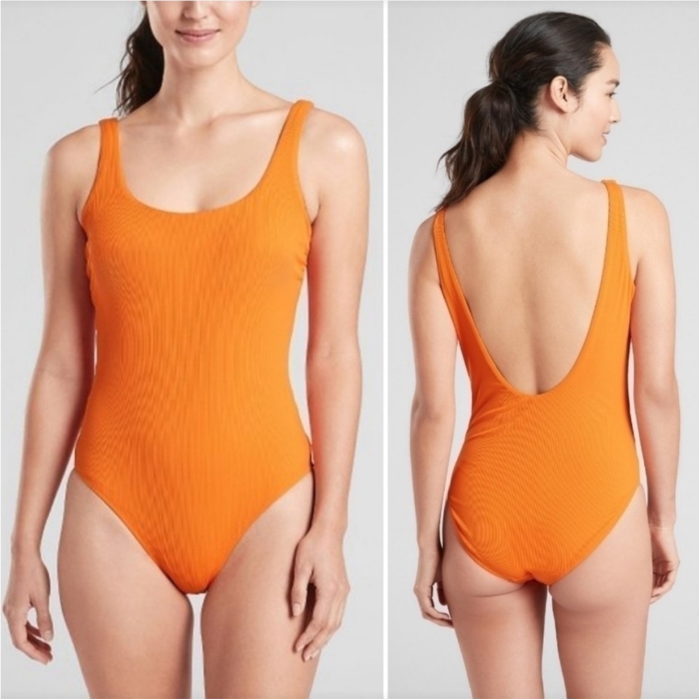 ATHLETA Ribbed Scoop One Piece Swimsuit NWT